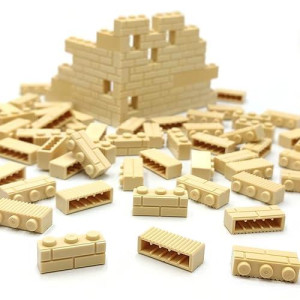 Zhx Masonry Profile Bricks Bulk Khaki Color Diy Building Block Toy For Wall Parts And Pieces Compatible For Major Brand 1X3 Brick 150Pcs