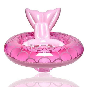 Zeyglxc 2023 New Mermaid Baby Swimming Pool Floats 6-48 Months,Inflatable Pool Swim Ring With Seat And Handle For Babies Toddlers Infant Training Summer (1-Pink) (B-Rings)