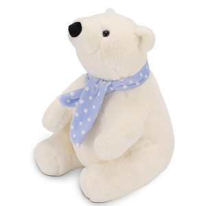 Ropelok Polar Bear Stuffed Animal Plush, 9.8 Inch Lifelike Super Soft Cute Polar Bear With Scarf, Kawaii Cute Polar Bear Plush Toy For Kids Children Family Xmas Birthday Gifts