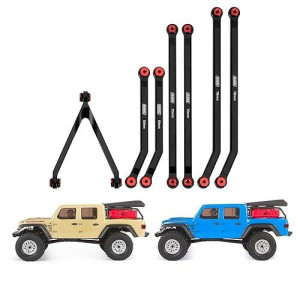 Injora High Clearance Chassis Links Set Red Links For Scx24 Gladiator Dodge Power Wagon Axial 1/24 Rc Crawler Car (Red)