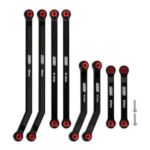 Injora High Clearance 4 Links Set Cnc Aluminum Links Set For Scx24 Axi90081 Deadbolt Axial 1/24 Rc Crawler Car,8Pcs（Black）