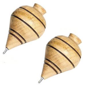 Mexart (2 Pack) Mexican Classic Mesquite Wood Spinning Trompo / Trompo De Madera De Mezquite