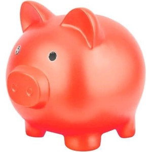 XDRELEC Unbreakable Red Piggy Bank for Kids - Large Size