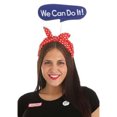 Elope Costume Kit For Rosie The Riveter - Headband, Name Tag, And Pin, Mechanic Hallwoeen Outfit