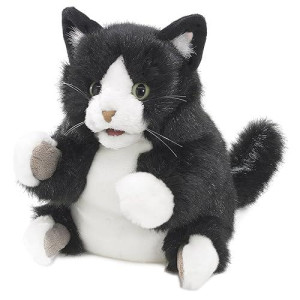 Folkmanis Tuxedo Kitten Hand Puppet - Black & White, One