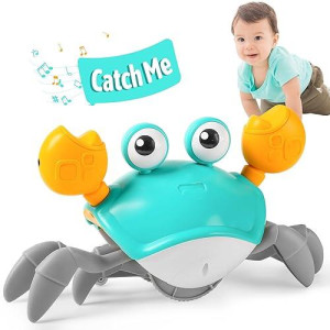 Crawling Crab Baby Toy Infant: Tummy Time Toys For Babies 3 6 9 12 18 24 36 Months, Walking Dancing Sensing Crab For Toddler 1 2 3 4 Year Old, 1St Music Birthday Gifts For Boys Girls