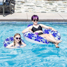 Poolmaster Mommy And Me Inflatable Baby Pool Float And Swimming Pool Lounge, 2 Piece Set, Blue