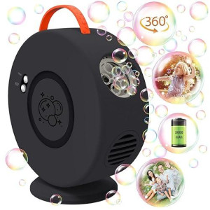 Weilim Automatic Bubble Machine for Kids - Rechargeable Black