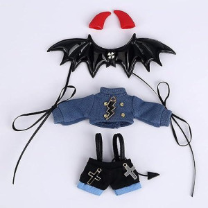 Xidondon Angel Suit Demon Suit For Ob11, Gsc, Ymy, Body9, Molly, 1/12 Bjd Doll Clothes Accessories (Black)