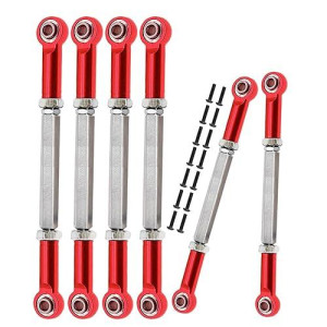 Arrcat Turnbuckles Camber Links Upgrades Parts For Ecx 1/10 2Wd Ruckus Axe Brutus Circuit Amp Mt Amp Db Amp Crush K&N Torment,6Pcs Aluminum Adjustable Turnbuckles,Replace Ecx1046,Red