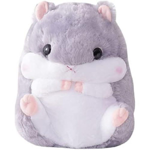 Wgxzyq Hamster Plushie Toy Hamster Stuffed Animal Plush Toy Birthday Xmas Gift For Kids Boys Girls (15.6Inch, Grey)