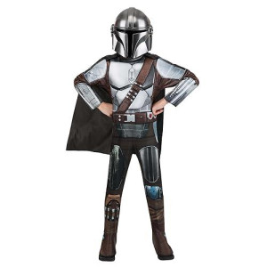 Star Wars Boys Deluxe Mandalorian Costume, Kids Halloween Costume, Child - Officially Licensed Small