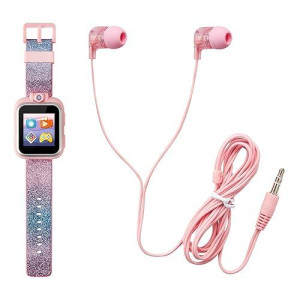 PlayZoom Kids Smartwatch & Earbuds Set - Pink/Blue Glitter