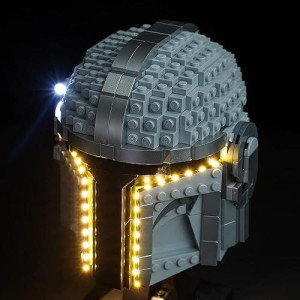 [Only Light Kit Included] Led Light Kit For The Mandalorian Helmet, Lighting Set Designed For Lego 75328 Building Blocks Model