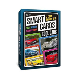 Smart Cards Cars Card Games - Matching Pairs, Snap, Trumps, Rummy, Happy Families (8 Games To Play) | Age 5+, 1-8 Players | Fun Family Travel Card Games And Gifts For Adults & Kids, Boys & Girls