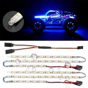 Waterproof Led Light Strips For Rc Cars Trucks Airplanes Boats Drones Fixed Wing Ar Wing Model Underglow Light (Blue)