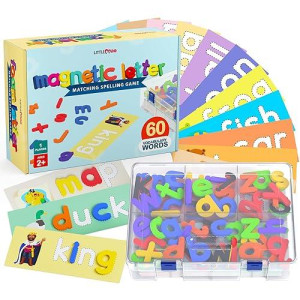 See & Spell Learning Toy For Preschool Kids- Matching Letter Game-Magnetic Letters Alphabet Magnets - Cvc Magnetic Flash Cards With Magnetic Letters - Educational Toys For 2-7 Year Old Girls & Boys -