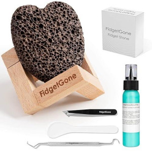 Pick Stone For Anxiety Relief, Pick Peel Calming Stone, Reduce Stress Fidget Picky Stone Kit With Display Stand For Dermatillomania, Adhd, Ocd