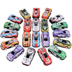 21 Pack Pull Back Toy Cars, Party Favors, Goodie Bag Stuffers, Race Vehicles Bulk, Pinata Fillers, Teacher Treasure Prize Box Toys For Boys Girls Toddlers 2,3,4,5 Years Old