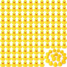 Vinsot 100 Pcs Bath Ducky Mini Rubber Ducks Yellow Rubber Duck Bath Toy Rubber Tub Toys Bathtub Toys Squeak And Float Ducks (1.77 X 1.77 X 1.57 Inch)