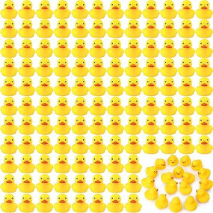 Vinsot 100 Pcs Bath Ducky Mini Rubber Ducks Yellow Rubber Duck Bath Toy Rubber Tub Toys Bathtub Toys Squeak And Float Ducks (1.77 X 1.77 X 1.57 Inch)