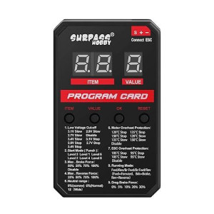 Surpass Hobby Esc Programming Card Rc Car Electronic Speed Controller Led Programmer Only Compatible With Surpass Hobby Rocket Brushless Esc 25A 35A 45A 60A 80A 120A 150A (Update Version)