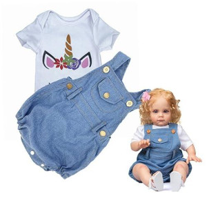 24 Inch Reborn Baby Doll Clothes Denim Outfits For 22-24 Inch Newborn Reborn Girl Dolls Matching Clothes……