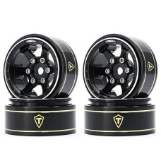 Treal Scx24 Wheels 1.0" Beadlock Wheels (4P) Scale-Look Concave Six Spoke Rim Crawler Wheels For Axial Scx24 -Type D (Black)