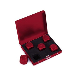 Ds.Distinctive Style Aluminum Alloy Dice 5 Pieces 16Mm Portable Metal Dices With Case 6 Sided Dice For Party Game (Red Square)