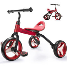 Xiapia 4 In 1 Tricycle For Toddlers Age 2-5, Foldable Toddler Bike, Toddler Tricycle, Baby Balance Bike With Adjustable Seat And Detachable Pedal, Ride-On Toys For 3-5 Years Old Boys Girls Birthday