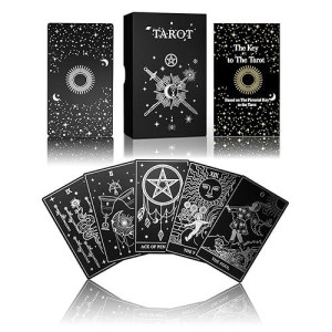 Wjpc Silver Foil Tarot Cards With Guide Book Set&Gift Box For Beginner& Expert. Original Design Tarot Decks, Tarot Cards Decks