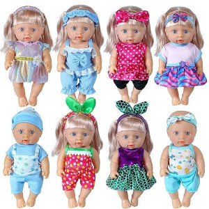 Wondoll 19Pcs 8-10-Inch-Doll-Clothes-Accessories Baby-Doll-Clothes Costumes Outfits Christmas Birthday Gift For Little Girl