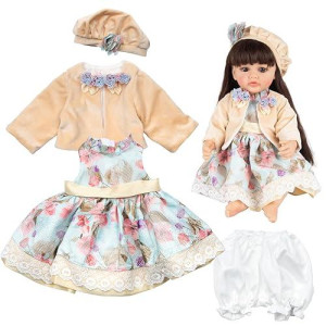 Babyfere Reborn Baby Doll Clothes 22 Inch 4 Pcs Outfits Accessories For 20-22 Inch Reborn Newborn Dolls Baby Girl Clothes