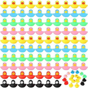 Zhanmai 300 Pcs Mini Rubber Ducks Bulk Colorful Duckies Set Tiny Shower Rubber Ducks Bath Toy Float Squeak Bathtub Pool Toy For Party Supplies Shower Birthday Holiday(Colorful)