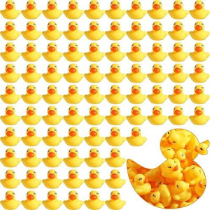 Zhanmai 300 Pcs Rubber Duck Bath Toys, Mini Float Squeak Ducks Bulk For Tiny Baby Shower Preschool Bathtub Toy Pool Party Supplies Birthday, Yellow(1.57 X 1.57 X 1.18 Inch)