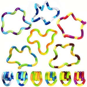 Sensory Fidget Toys - 6Pcs Multicolor Twisty Fidget Toys For Adults,Boys,Girls For Relaxation,Anxiety Stress Relief,Decompression-Squeeze, Twist, Chain Spinner Alternative Gift