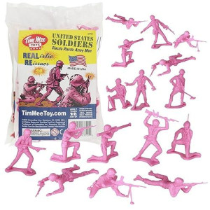 Timmee Plastic Army Men - Pink 48Pc Toy Soldier Figures - Made In Usa