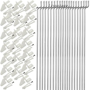 Ltvystore 20Pcs 304 Stainless Steel 1.2 X 450Mm Z Push Rods Parts &20Pcs Nylon Control Horns 21X10 Mm Compatible For Rc Airplane Plane Boat Replacement