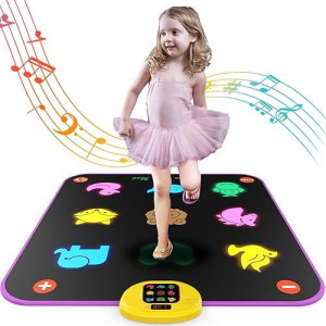 Luminous Dance Mat For Kids, Great Volume Control, Small Animal Dance Pad With 5 Gaming Modes, Large Size 35'' X 40'', Ideas Birthday Toys For Age 3+ Year Old…