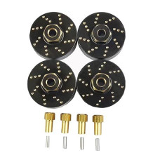 Xsygo 4Pcs 13G Brass Wheel Weights With 7Mm Wheel Hex Hub Extended Wheel Hubs Adapter For Axial Scx24 Axi90081 Axi00001 Axi00002 Axi00005 Axi00006 Upgrades 1/24 Rc Crawler Car (Black)