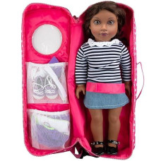 Dress Along Dolly Doll Storage Carrying Case - For Any 18" Doll - Organizer Storage Traveling Accessories Case Clear Window, Zipper, And Carrying Strap, Great Birthday Gift (2 Pack Combo)