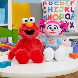 Sesame Street Friends Elmo And Abby Cadabby 8-Inch 2-Piece Sustainable Plush Stuffed Animals Set, Kids Toys For Ages 18 Month By Just Play