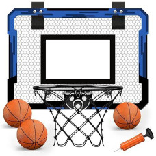 QDRAGON Mini Basketball Hoop - Indoor/Outdoor, Blue