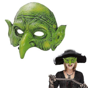 Halloween Witch Mask Green Masquerade Scary Goblin Half Face Masks For Halloween Carnival Party Cosplay Costume