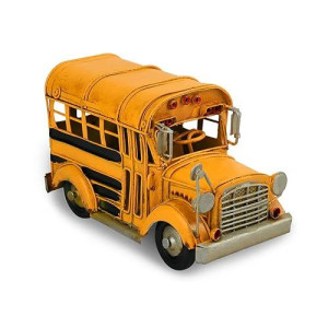 Ds. Distinctive Style Handcrated Metal School Bus Retro Classic Vehicle Desk Decor