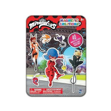 Miraculous Ladybug - Magnetic Creations Tin - Dress Up Play Set - Includes 2 Sheets Of Mix & Match Dress Up Magnets With Storage Tin. Great Birthday Gift For Kids And Toddlers!