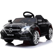 12V Electric Car For Kids, Toddler Electric Vehicle, Children Ride On Toy With Parental Remote Control, Battery Powered Wheels, Double Doors, 5 Point Safety Belt,Led Light (Black)