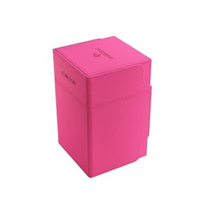 Watchtower 100+ Xl Convertible Deck Box - Double-Sleeved Card Storage, Card Game Protector, Nexofyber Surface, Holds Up To 100 Cards, Pink Color, Made By Gamegenic