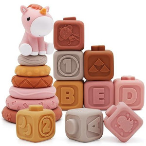 Nueplay 13 Pcs Stacking Baby Toys with Horse Figure, Assorted