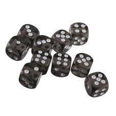 Yiotfandoll 10Pcs Polyhedral Dice D6 Dice 16Mm Acrylic Dice Game Dice For Rpg Mtg Dnd Dice Table Games (Transparent Black)